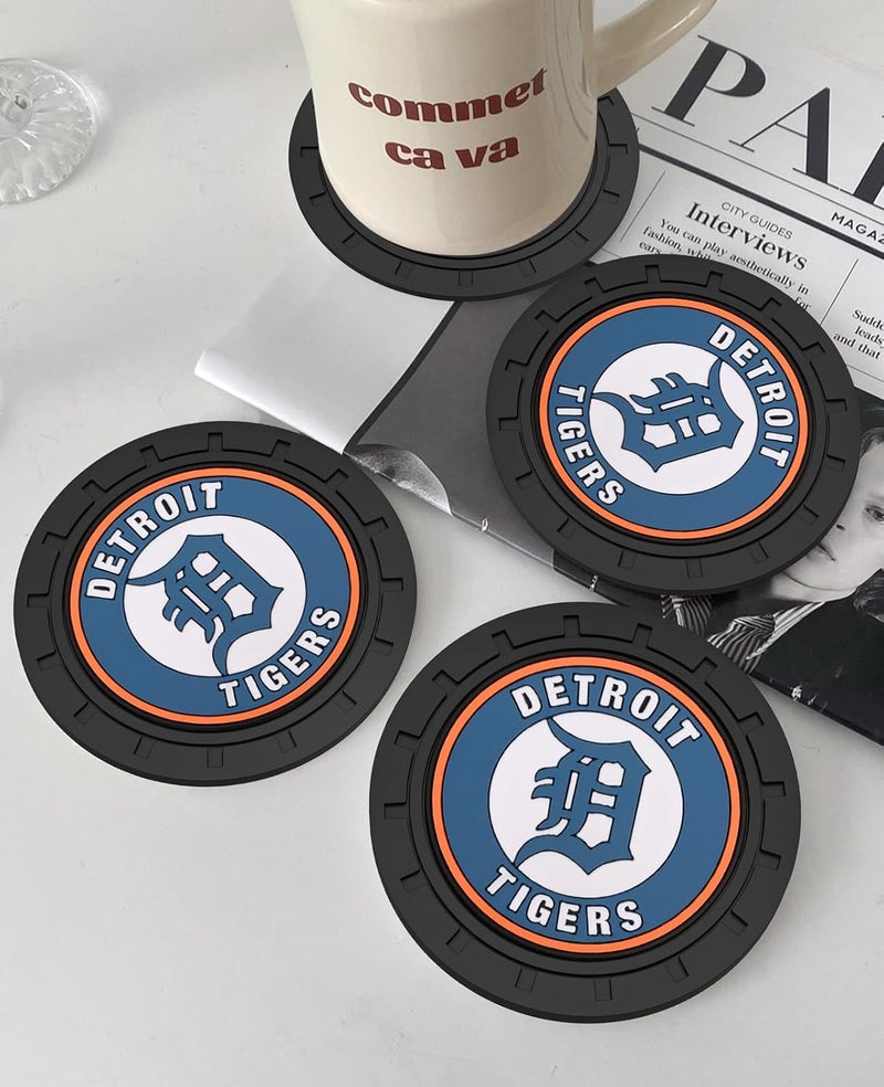 Kaleduo 2PCS Car Cup Holder Coaster,Auto Cup Holder Insert Coaster for Detroit Tigers Baseball Fans, Non-Slip Car Drink Holder Mat, Interior Accessories, Detroit Tigers - Image 5